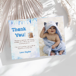 Tarjeta De Agradecimiento Foto De La Fiesta De Cumpleaños Del Niño Millino Y