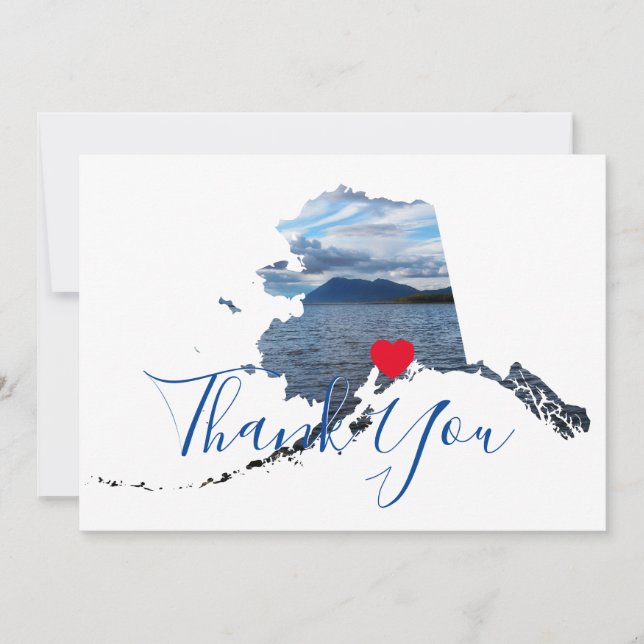 Tarjeta De Agradecimiento Foto de la forma de Alaska (Anverso)