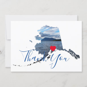 Tarjeta De Agradecimiento Foto de la forma de Alaska