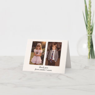 Tarjeta De Agradecimiento Foto de la infancia Boda Instantánea vintage linda