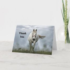 Tarjeta De Agradecimiento Foto de la nube de caballos blancos de bonito