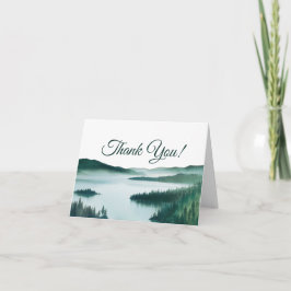 Tarjeta De Agradecimiento Foto de lago de montaña tranquilo dentro de la bod