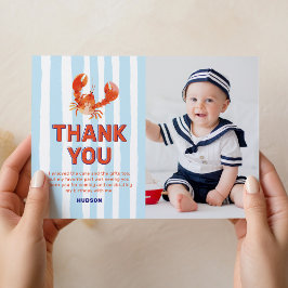 Tarjeta De Agradecimiento Foto de Langosta Náutica Cumpleaños de Niños