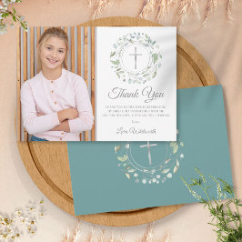 Tarjeta De Agradecimiento Foto de Laurel Garland, la primera comunión sagrad