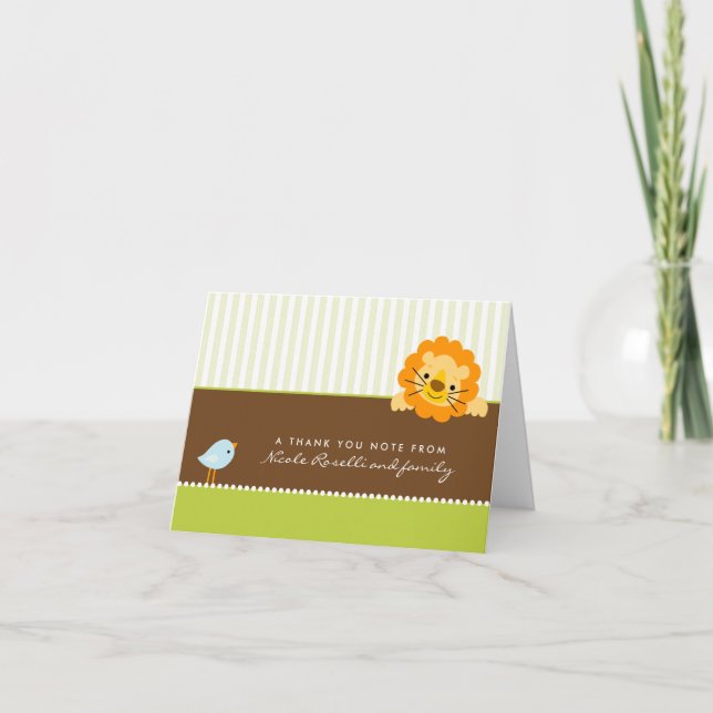 Tarjeta De Agradecimiento Foto de León Adorable (dentro) Gracias Tarjeta: ca (Anverso)