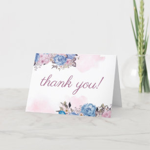 Tarjeta De Agradecimiento Foto de matrimonio personalizado de floral de enca