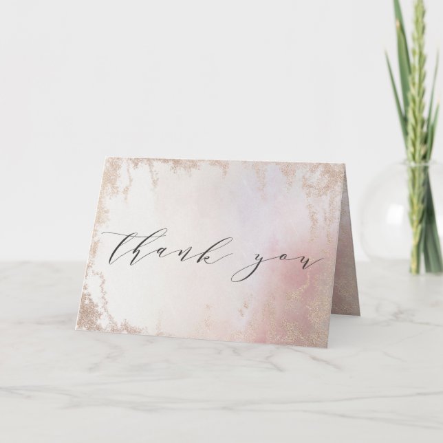 Tarjeta De Agradecimiento Foto de matrimonio personalizado de Relieve metali (Anverso)