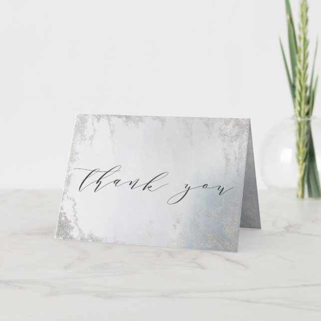 Tarjeta De Agradecimiento Foto de matrimonio personalizado de Relieve metali (Anverso)
