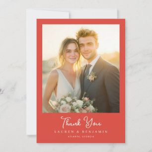 Tarjeta De Agradecimiento Foto de melocotón elegante agradecido
