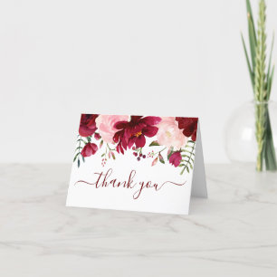 Tarjeta De Agradecimiento Foto de Modern Watercolor Floral Baby Shower Graci