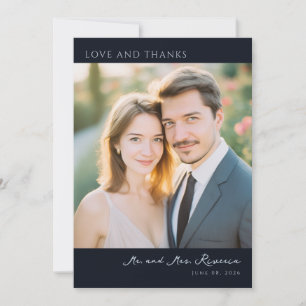 Tarjeta De Agradecimiento Foto de Navy Romántica