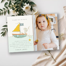 Tarjeta De Agradecimiento Foto de oso pescando velero cumpleaños niños de cu