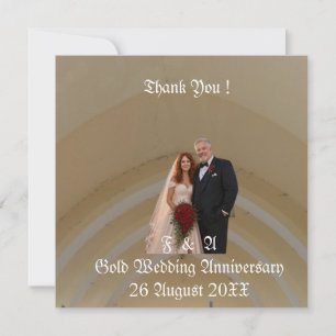Tarjeta De Agradecimiento Foto de pareja aniversario de bodas de oro