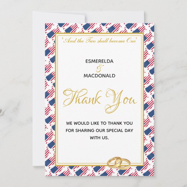Tarjeta De Agradecimiento Foto de Personalizado cristiana de EE.UU. (Anverso)