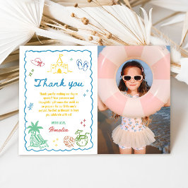 Tarjeta De Agradecimiento Foto de playa personalizada de diversión veraniega