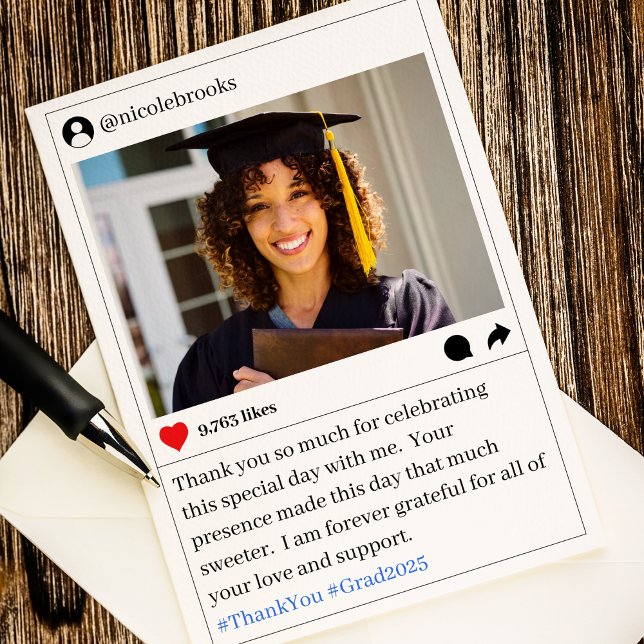 Tarjeta De Agradecimiento Foto de publicación en redes sociales agradecimien (Social Media Post Photo Wedding Thank You Card
)