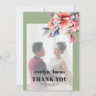 Tarjeta De Agradecimiento foto de rama de rododendro con flores boda