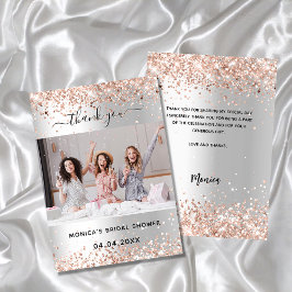 Tarjeta De Agradecimiento Foto de rosa de plata con ducha de novia