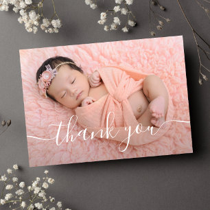 Tarjeta De Agradecimiento Foto de Rosa Gold Gracias Baby Shower Baby Gift