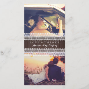 Tarjeta De Agradecimiento Foto de Rústico Boda de madera y encaje