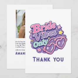 Tarjeta De Agradecimiento Foto de soltera con vibra de novia solo Y2K