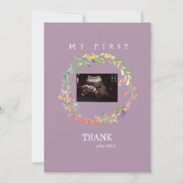 Tarjeta De Agradecimiento Foto de ultrasonido de niña Gracias bebé desde mi 