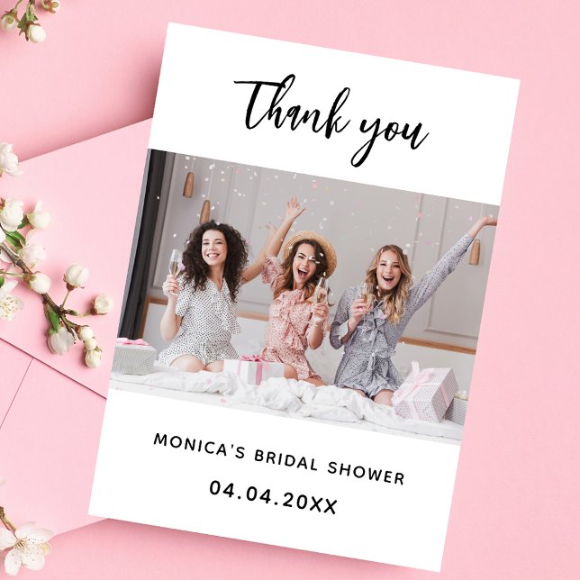 Tarjeta De Agradecimiento Foto de una elegante ducha de novia blanca (Subido por el creador)