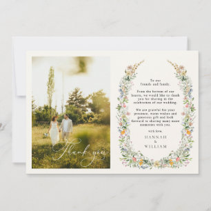 Tarjeta De Agradecimiento Foto de Wildflower Wreath Boda