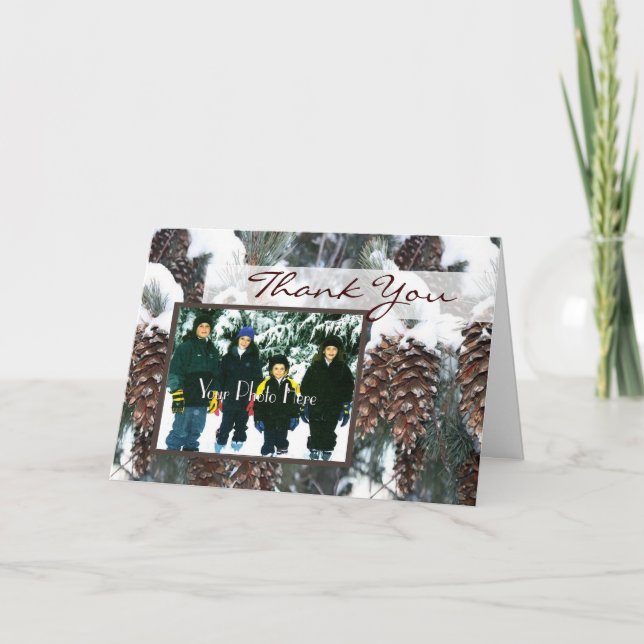 Tarjeta De Agradecimiento Foto de Winter Pines (Anverso)