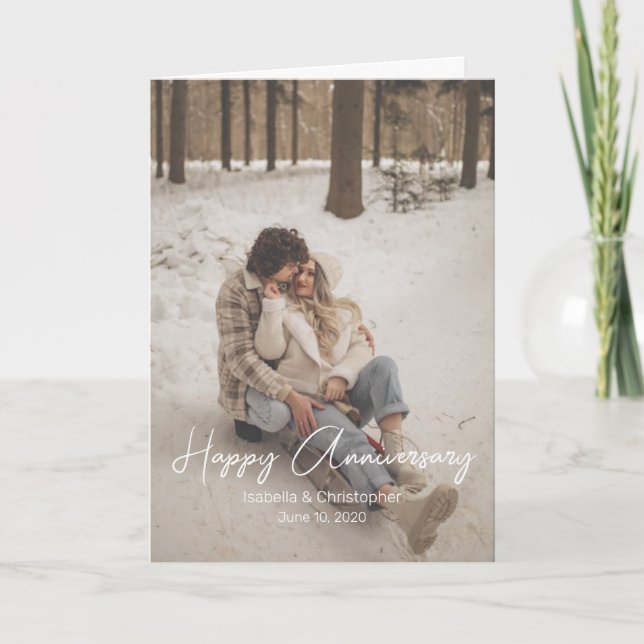 Tarjeta De Agradecimiento Foto del Aniversario del personalizado Texto perso (Anverso)
