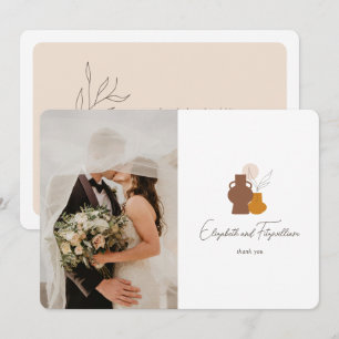 Tarjeta De Agradecimiento Foto del Boda Boho Minimalista Vases