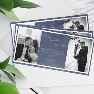 Tarjeta De Agradecimiento Foto del Boda de humo azul de la marina clásica