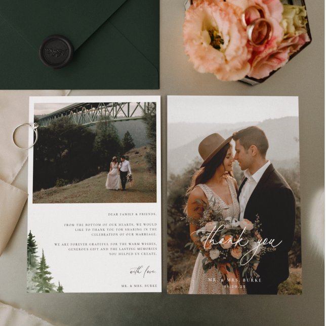 Tarjeta De Agradecimiento Foto del Boda de Pines Forestales Silvestres (Subido por el creador)