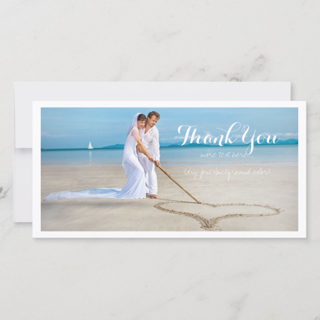 Tarjeta De Agradecimiento Foto del boda de PixDezines gracias (Anverso)