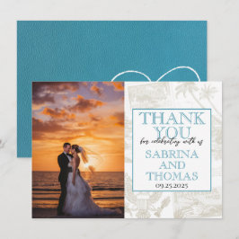 Tarjeta De Agradecimiento Foto del Boda verde azulado de Florida Gracias