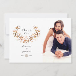 Tarjeta De Agradecimiento Foto del Boho Cotton Boda