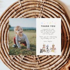 Tarjeta De Agradecimiento Foto del cumpleaños del perro de Puppy Pawty