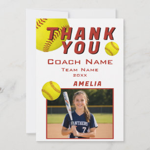 Tarjeta De Agradecimiento Foto del jugador Deportes de equipo Sóftbol Entren