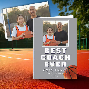 Tarjeta De Agradecimiento Foto del mejor entrenador de baloncesto de todos l