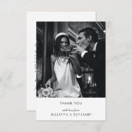 Tarjeta De Agradecimiento Foto del mensaje del Personalizado del Boda Art De