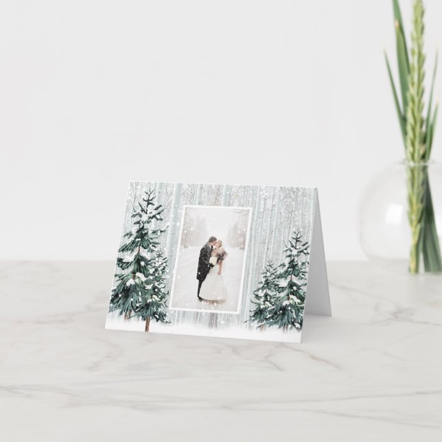 Tarjeta De Agradecimiento Foto del personalizado de los árboles de abedul de (Anverso)