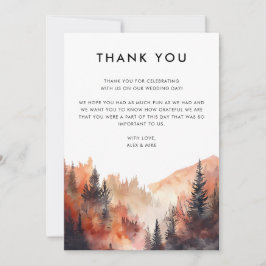 Tarjeta De Agradecimiento Foto del Personalizado del Boda de la montaña mode