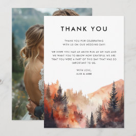 Tarjeta De Agradecimiento Foto del Personalizado del Boda de la montaña mode