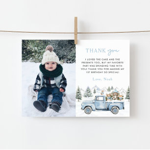 Tarjeta De Agradecimiento Foto del primer cumpleaños de Winter Onederland
