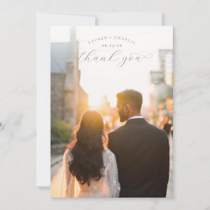 Tarjeta De Agradecimiento Foto del romántico atardecer dorado