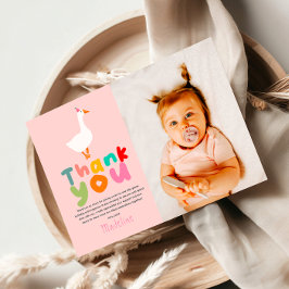 Tarjeta De Agradecimiento Foto del segundo cumpleaños de Girls Two Silly Goo