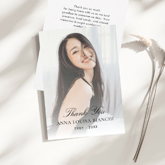 Tarjeta De Agradecimiento Foto del Servicio de Conmemoración del funeral de 