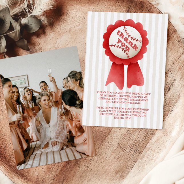 Tarjeta De Agradecimiento Foto Deportiva Béisbol Homerun Brigada Ducha (Subido por el creador)