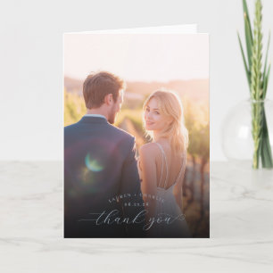 Tarjeta De Agradecimiento Foto Dorada Romántica