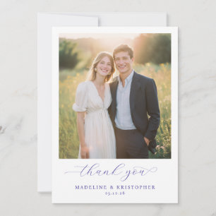 Tarjeta De Agradecimiento Foto Dorada Romántica